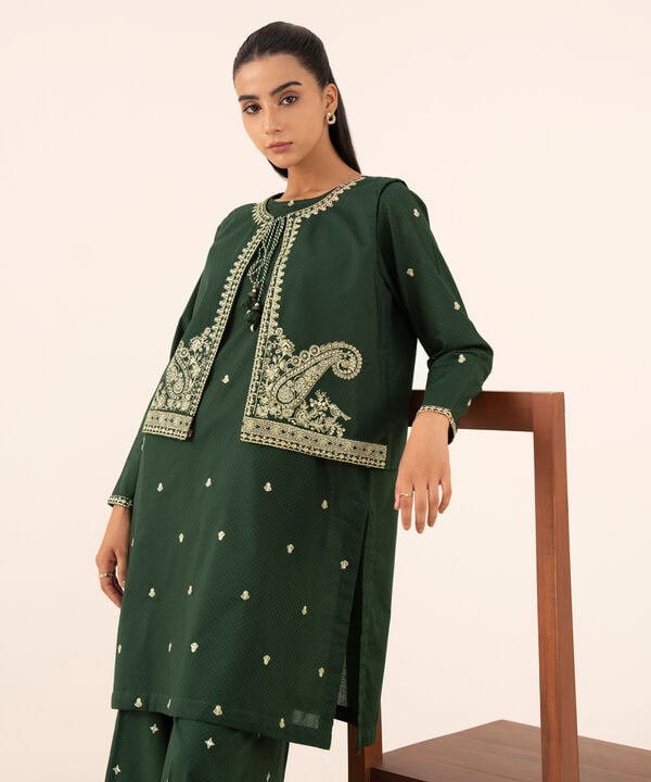 Embroidered Front-open Jacket