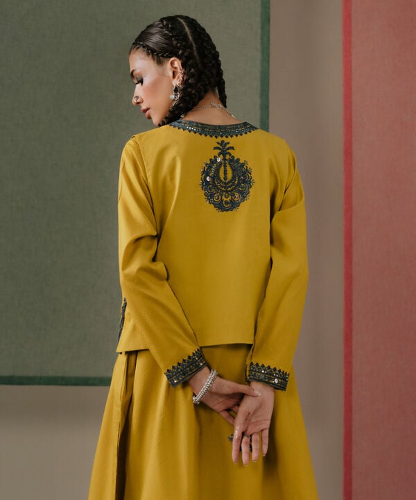 Embroidered Front-open Jacket