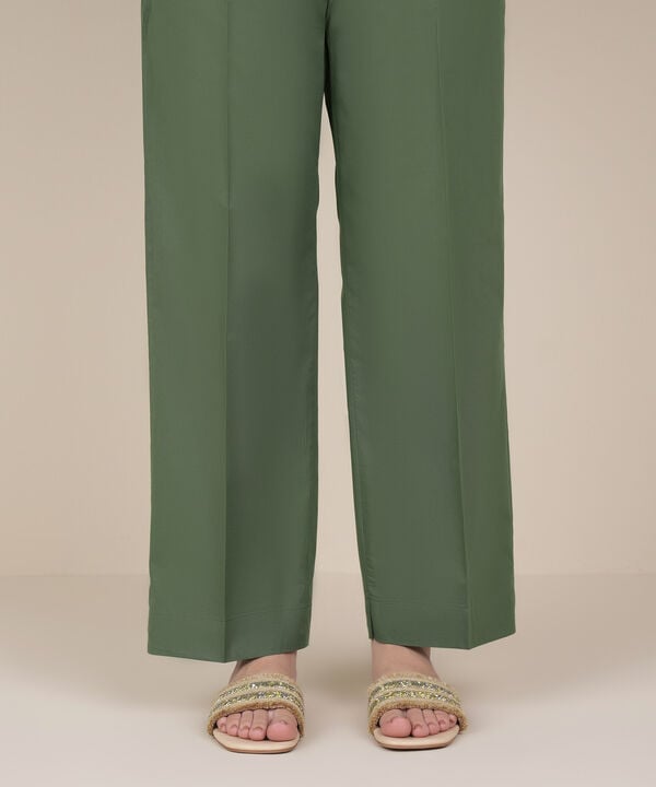 Solid Cambric Straight Pants
