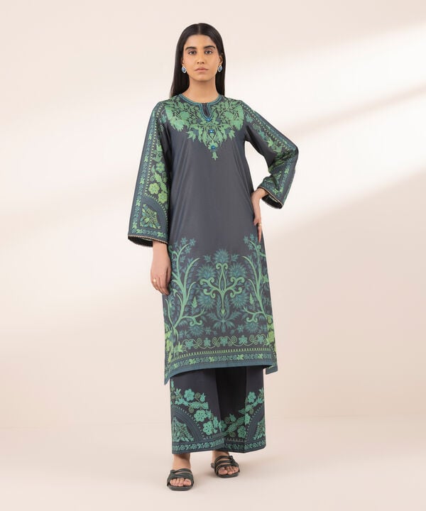Printed Zari Lawn Shirt