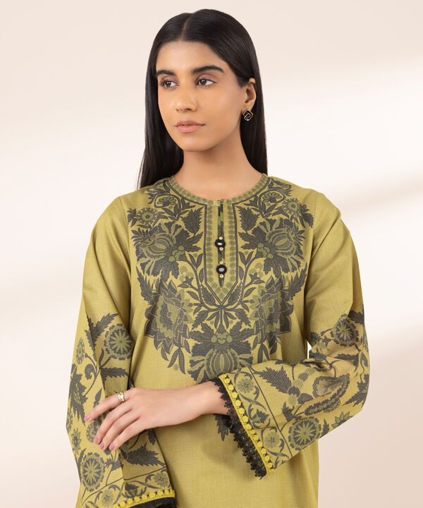 Printed Zari Lawn Shirt