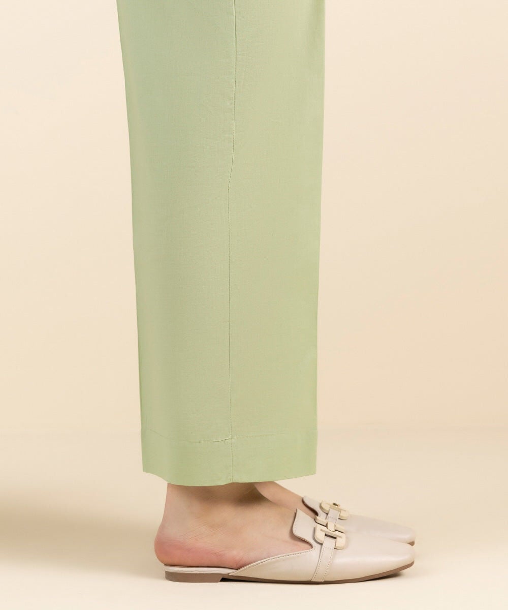 Solid Cambric Straight Pants
