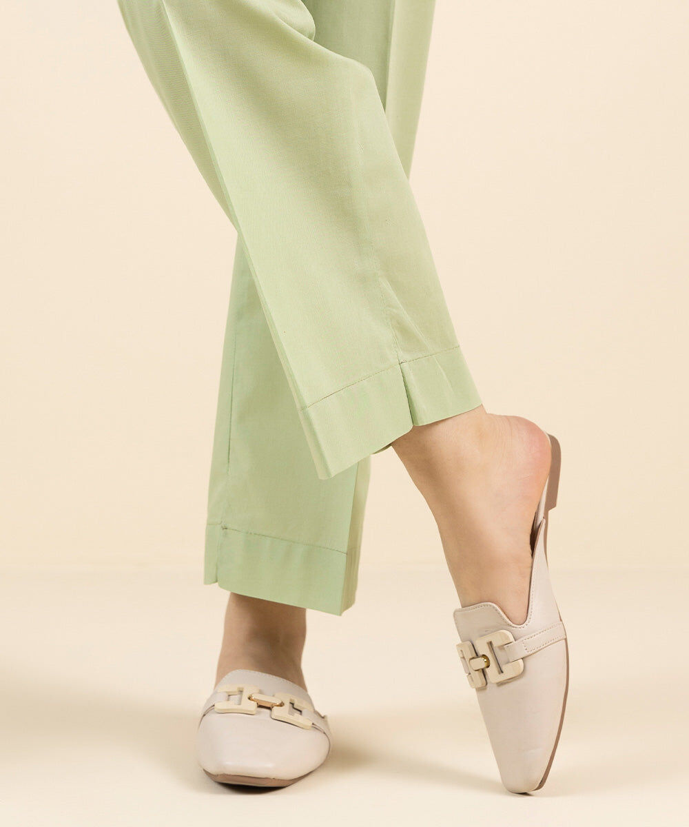 Solid Cambric Straight Pants