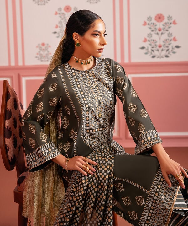 Block Printed Lawn Shirt
