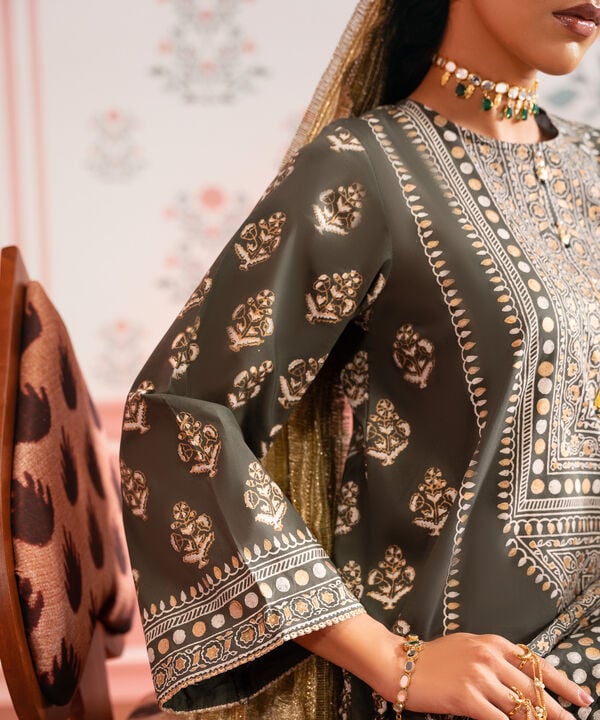 Block Printed Lawn Shirt