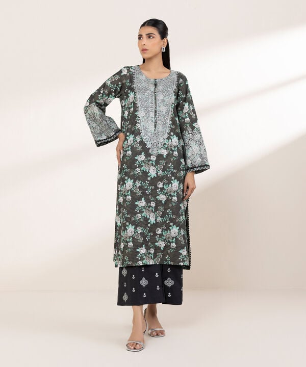 Embroidered Zari Lawn Shirt