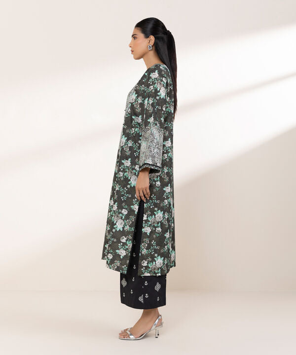 Embroidered Zari Lawn Shirt