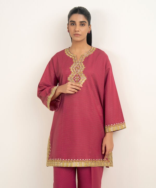 Embroidered Light Khaddar Shirt
