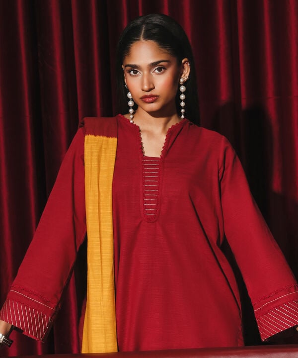 Embroidered Light Khaddar Shirt