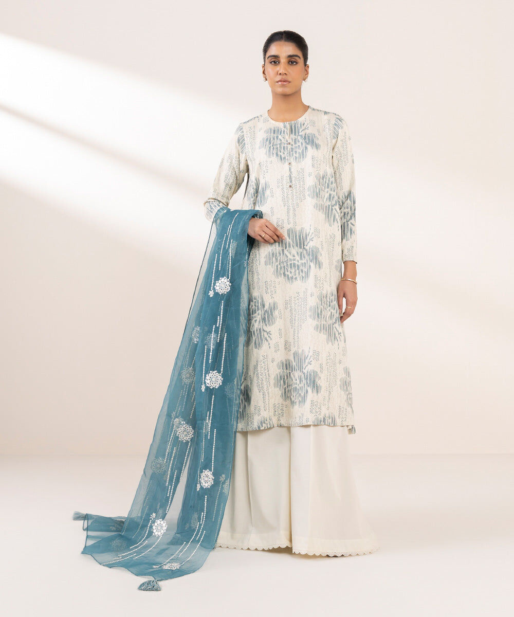 Embroidered Organza Dupatta