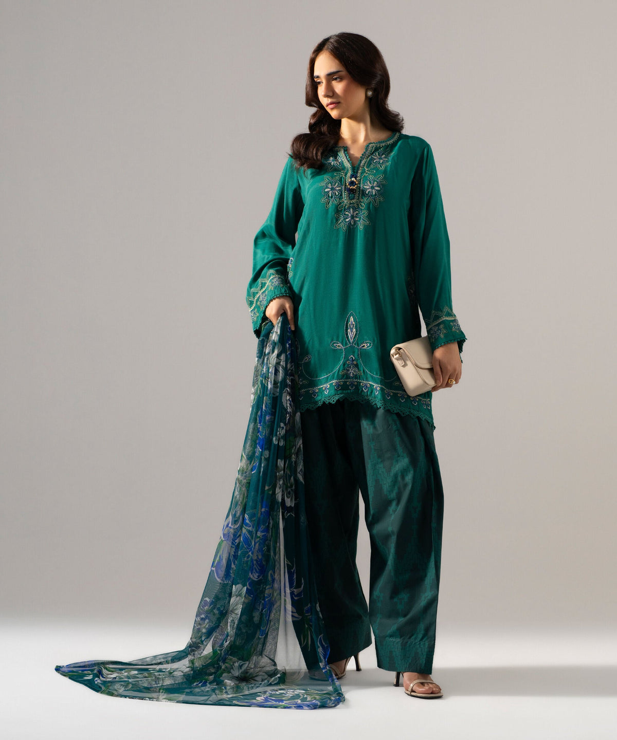 Printed Net Dupatta 3SFFMHMV609D