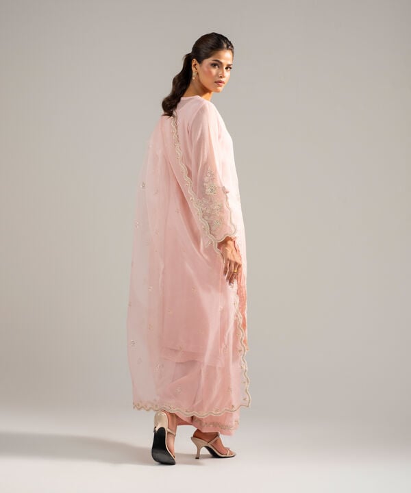 3 Piece - Embroidered Khaddi Net Suit