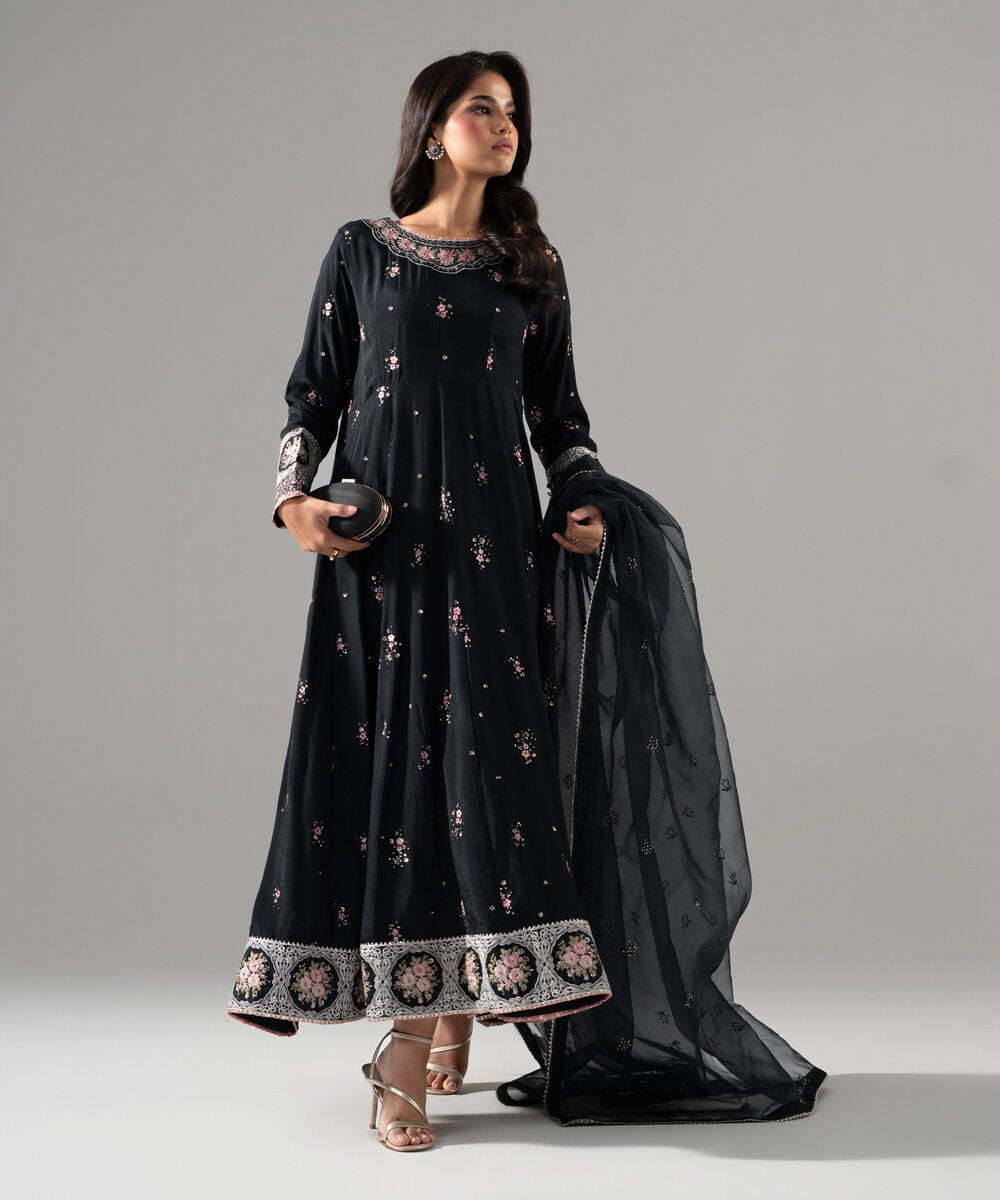 2 Piece - Embroidered Raw Silk Suit 3SFW26STV103