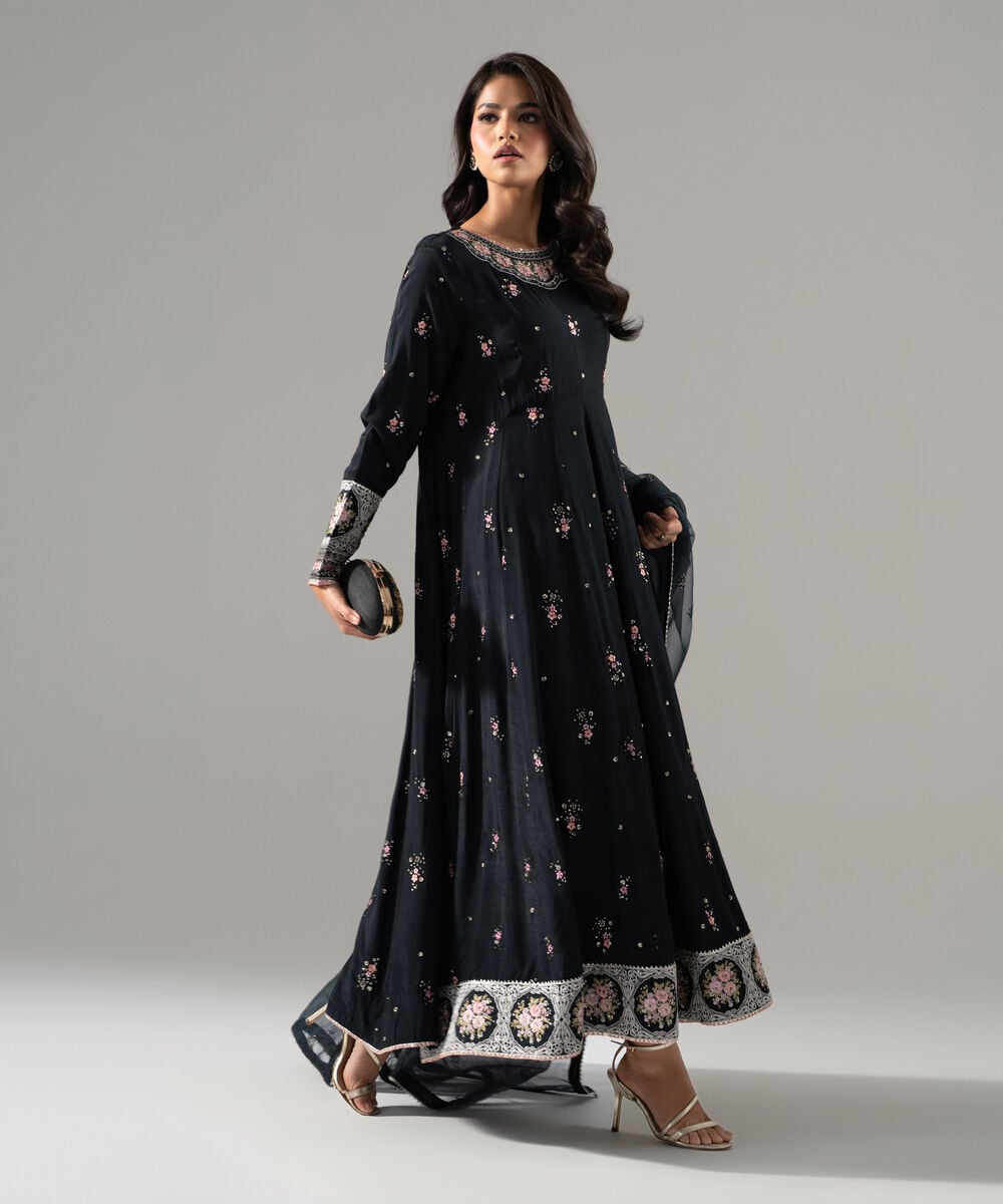 2 Piece - Embroidered Raw Silk Suit 3SFW26STV103
