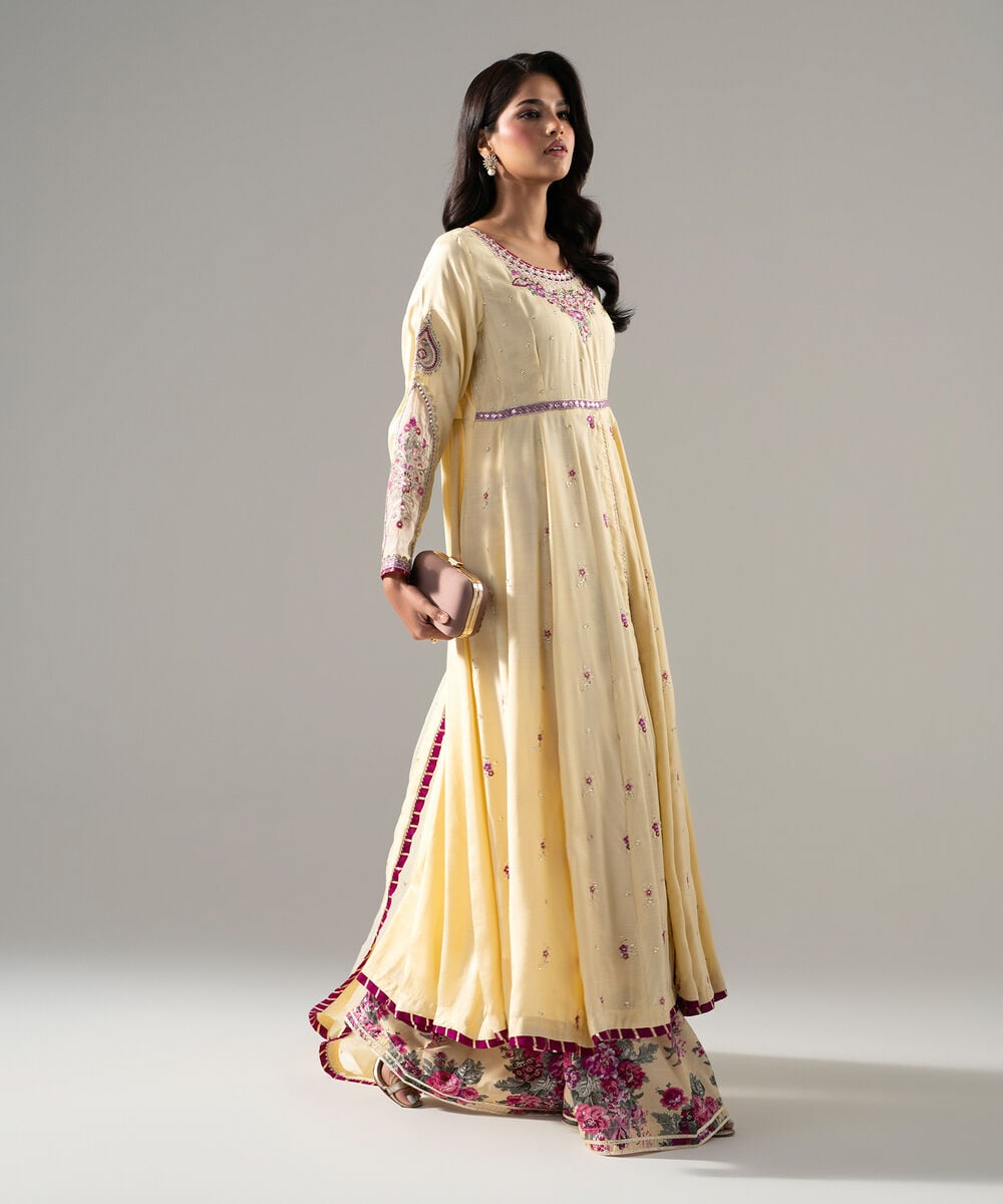 3 Piece - Embroidered Raw Silk Suit 3SFW26STV104