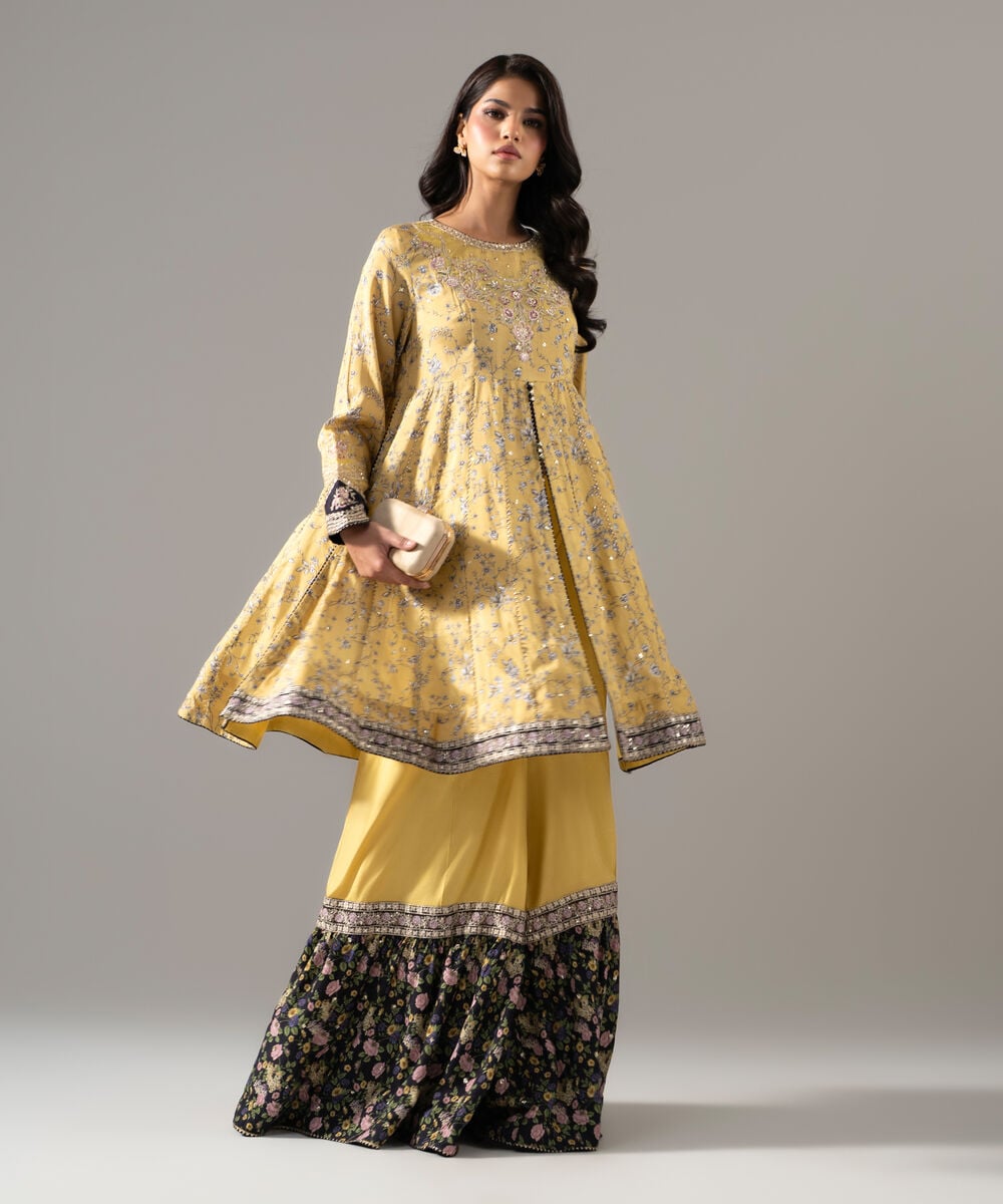 2 Piece - Embroidered Raw Silk Suit 3SFW26STV107