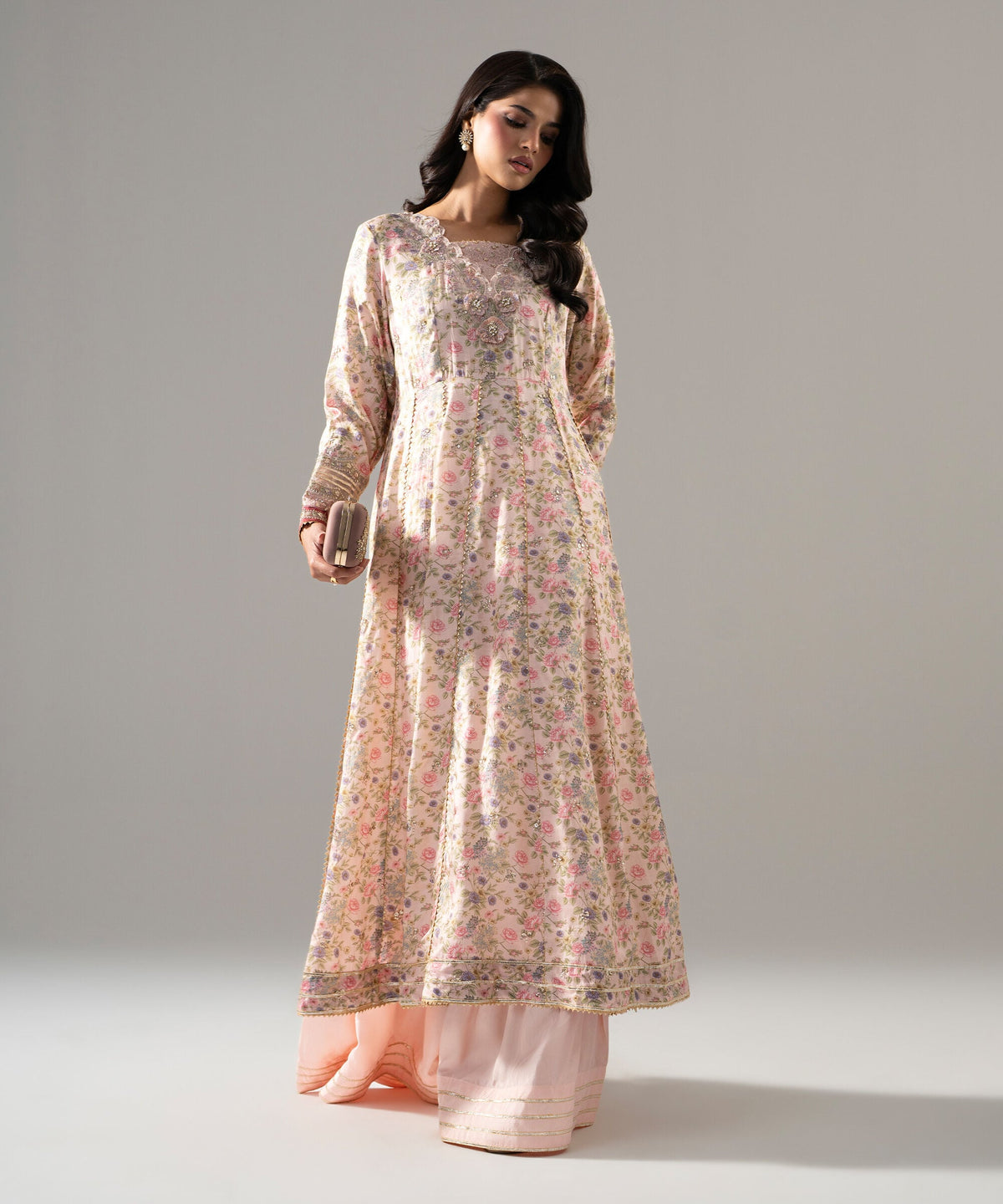 2 Piece - Embroidered Raw Silk Suit 3SFW26STV108