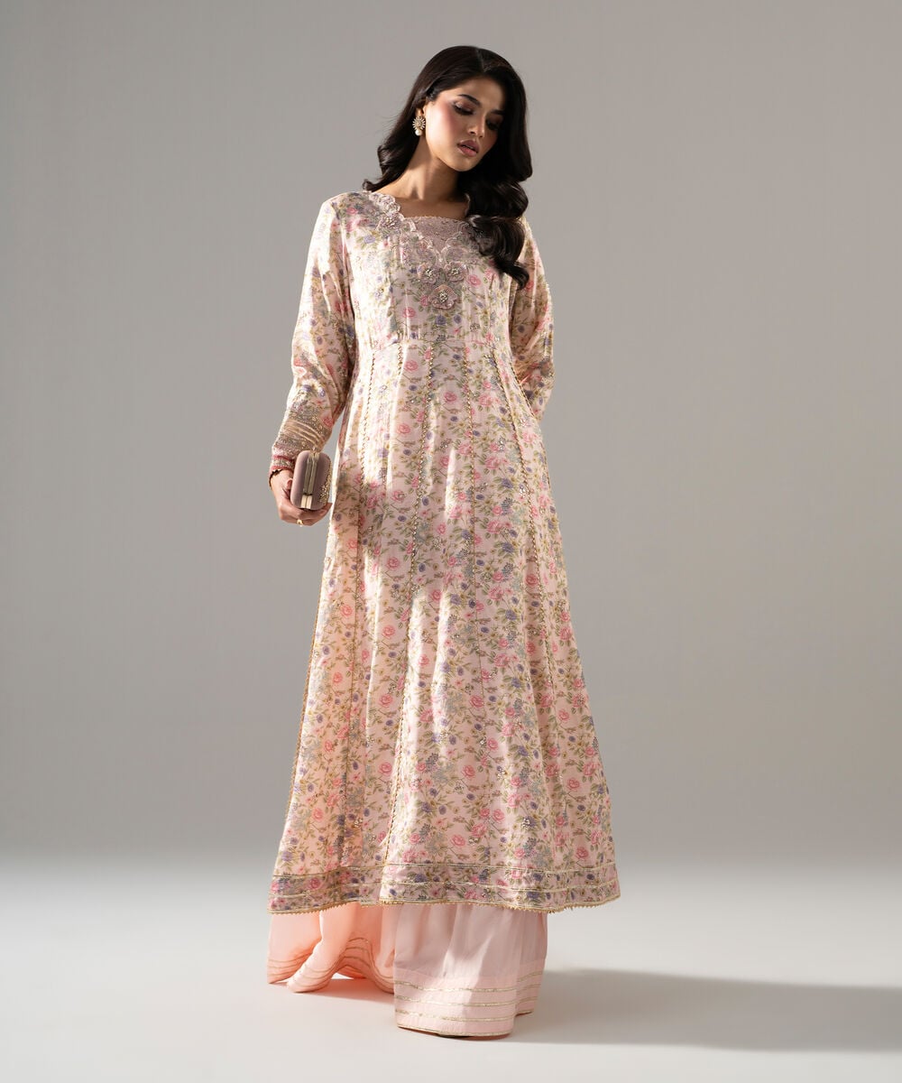 2 Piece - Embroidered Raw Silk Suit 3SFW26STV108