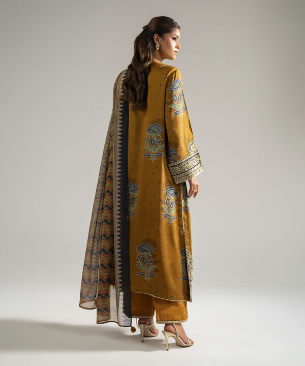 3 Piece - Embroidered Raw Silk Suit