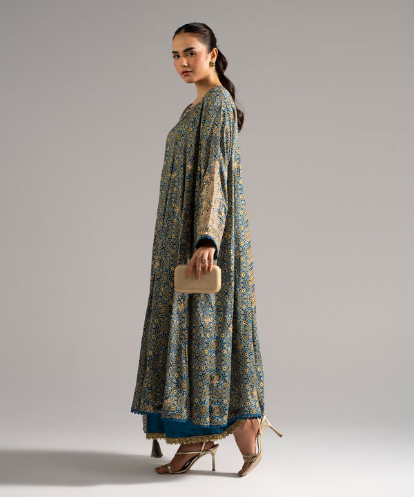 3 Piece - Embroidered Raw Silk Suit