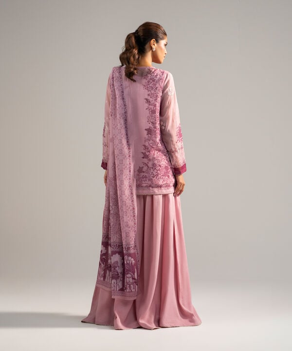 3 Piece - Embroidered Chiffon Suit