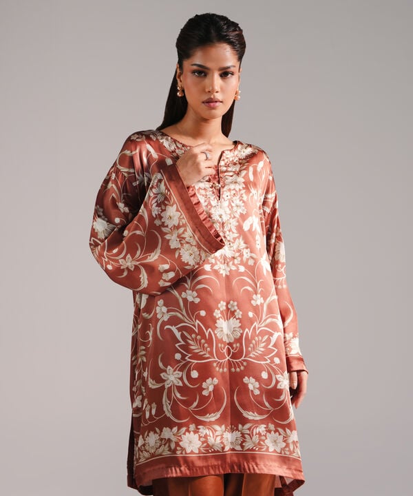 2 Piece - Printed Silk Suit