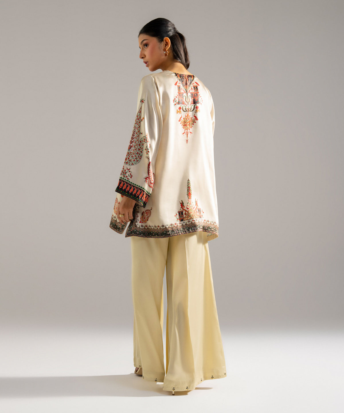 2 Piece - Printed Satin Suit 3TNS26FMV606