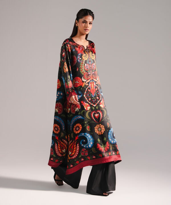 2 Piece - Printed Silk Suit