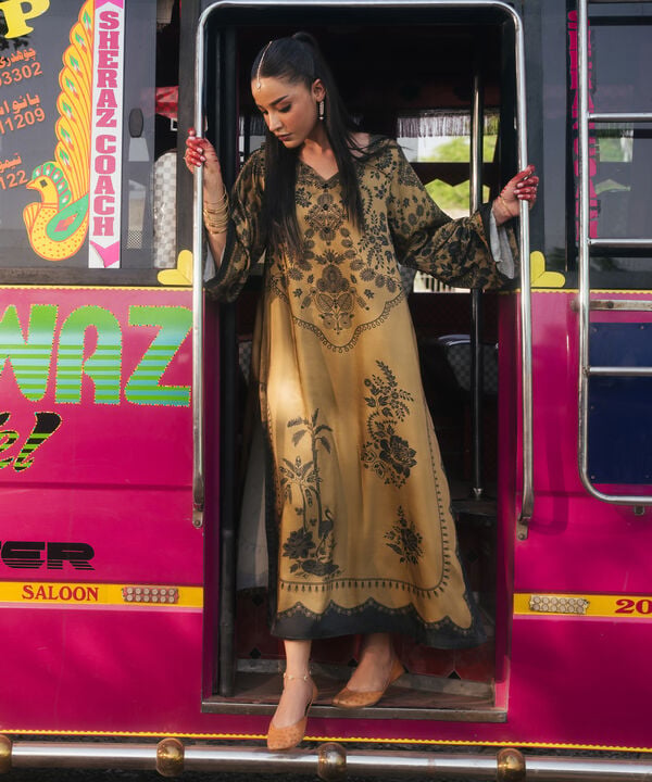 2 Piece - Printed Silk Suit