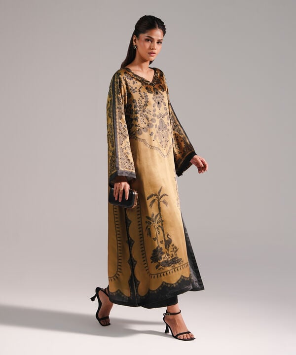 2 Piece - Printed Silk Suit