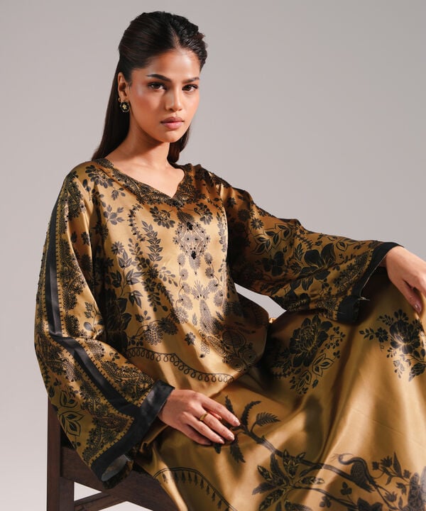 2 Piece - Printed Silk Suit