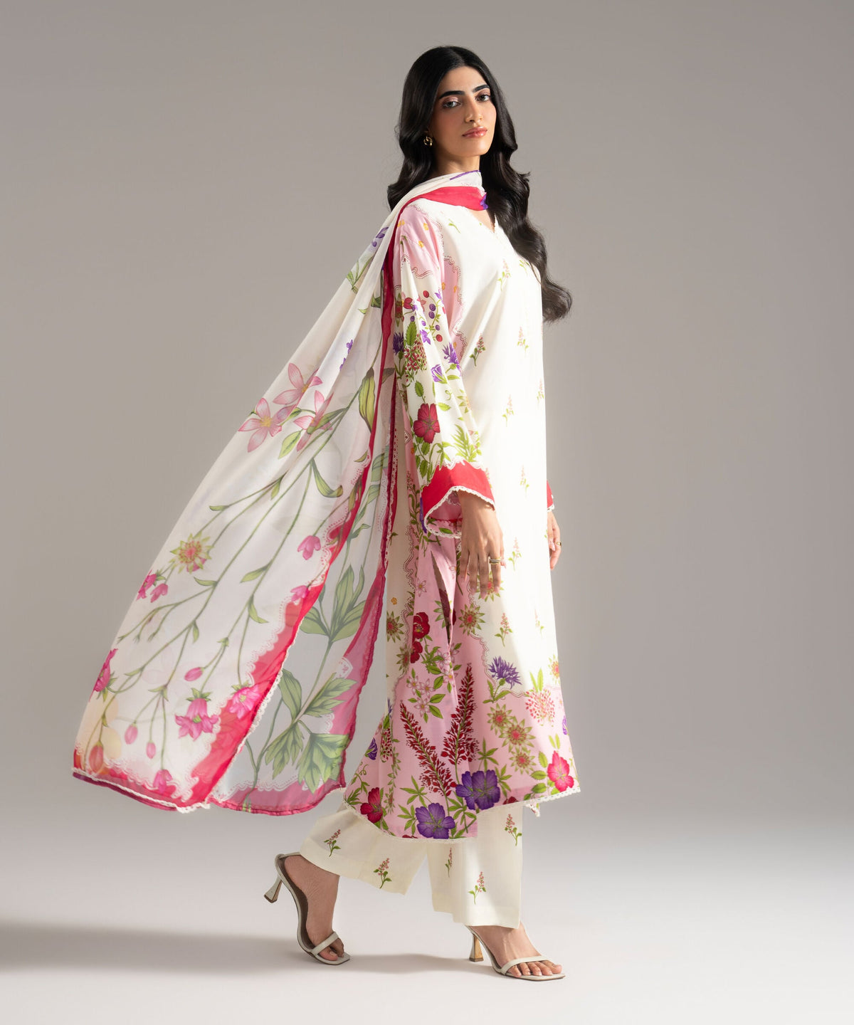 3 Piece - Printed Raw Silk Suit 3TNSFMHMV613