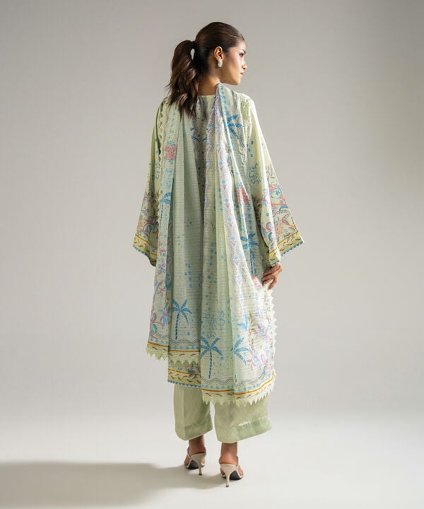 3 Piece - Printed Satin Suit
