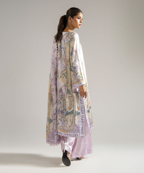3 Piece - Printed Satin Suit