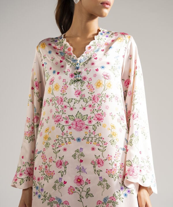 3 Piece - Printed Satin Suit