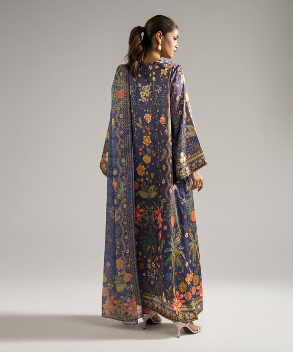 3 Piece - Printed Satin Suit