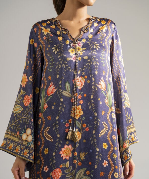 3 Piece - Printed Satin Suit
