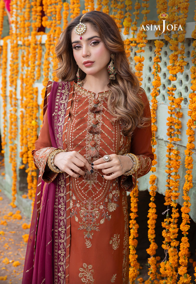 AJAB-14 DESIGNERS EMBROIDERED STITCHED 3 PCS