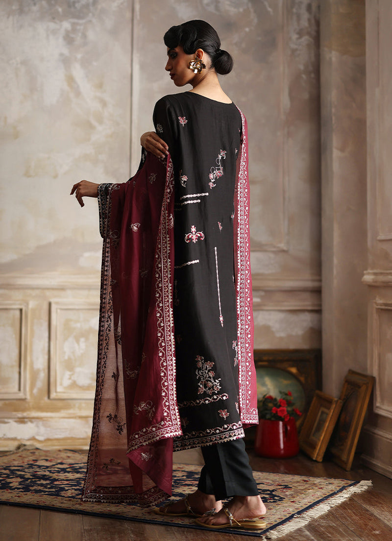 3 Pc Embroidered Suit
