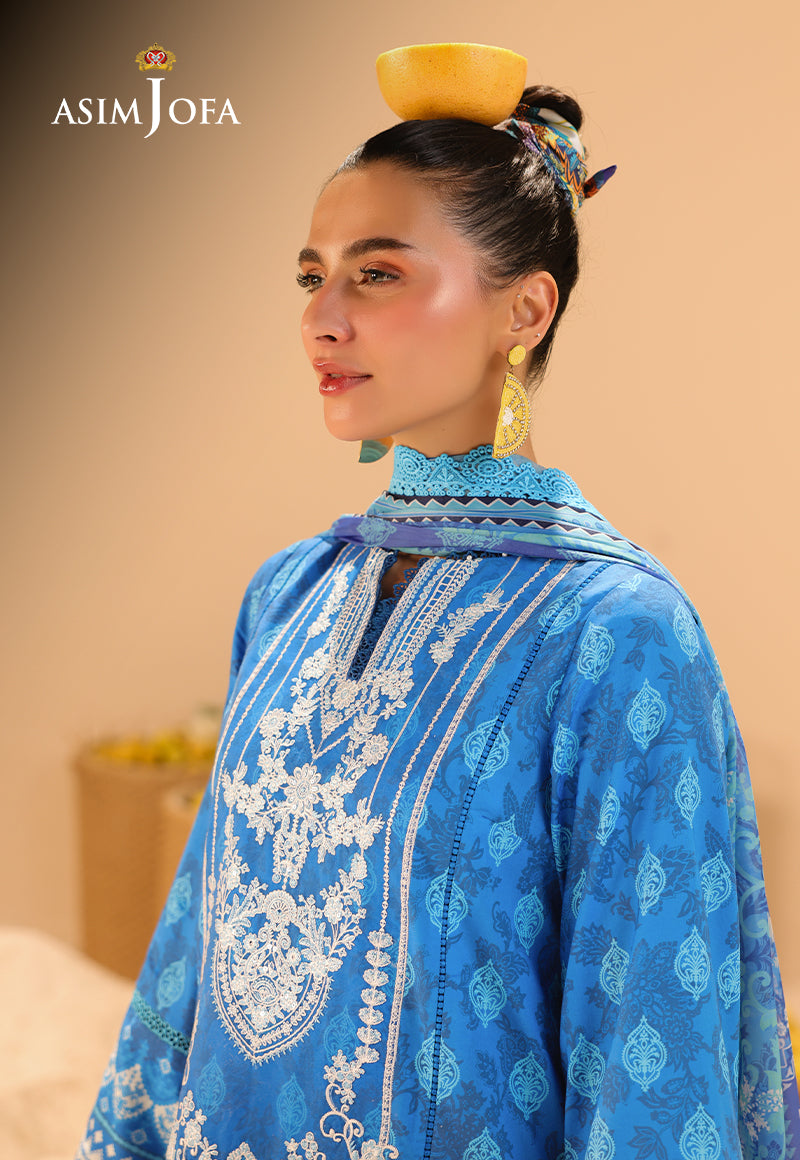 AJUBUD-24 Printed Embroidered Lawn Stitched 3 PCS