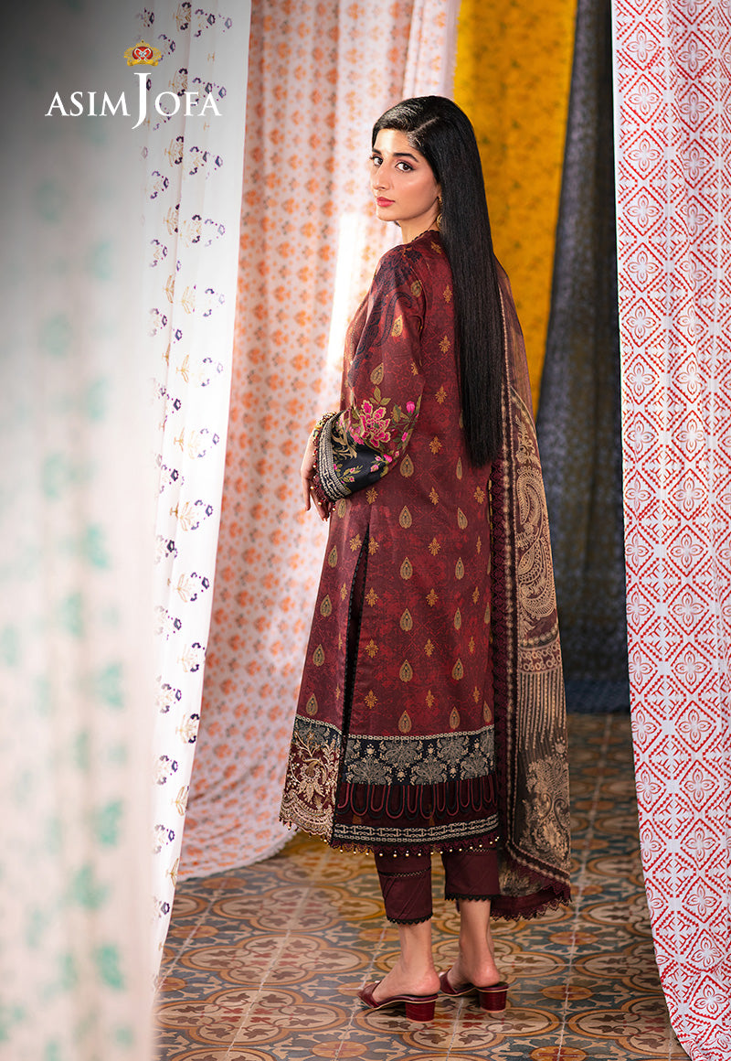 Ajar-19 Embroidered Lawn 3 Pcs