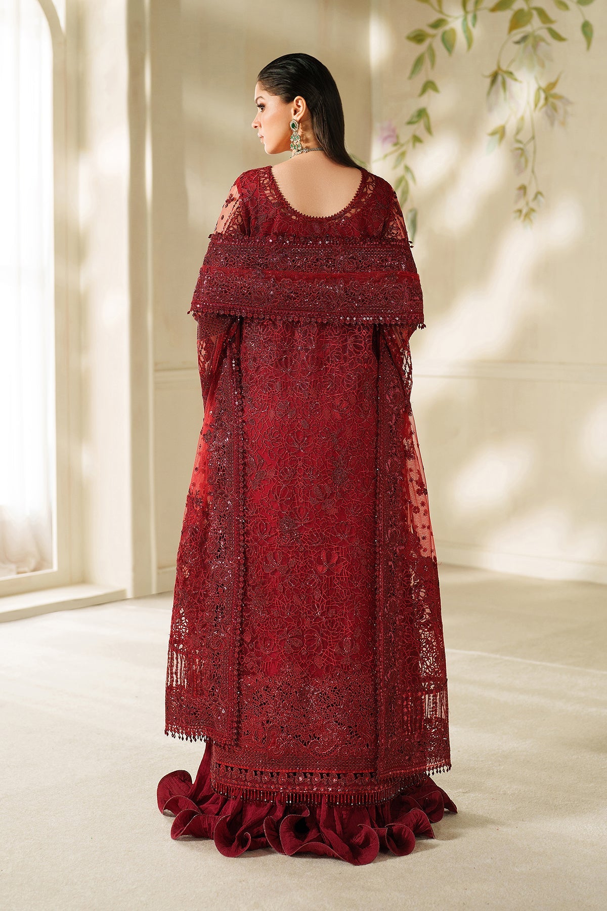 EMBROIDERED NET CH14-01 STITCHED