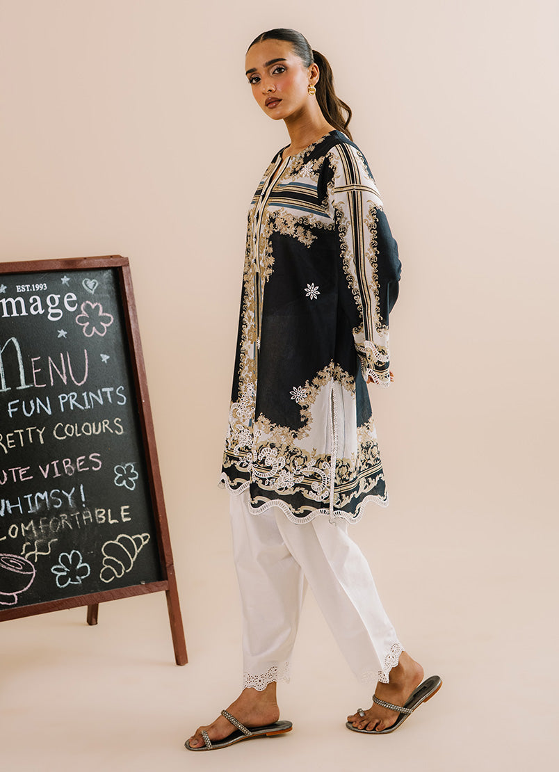 Printed Embroidered Shirt