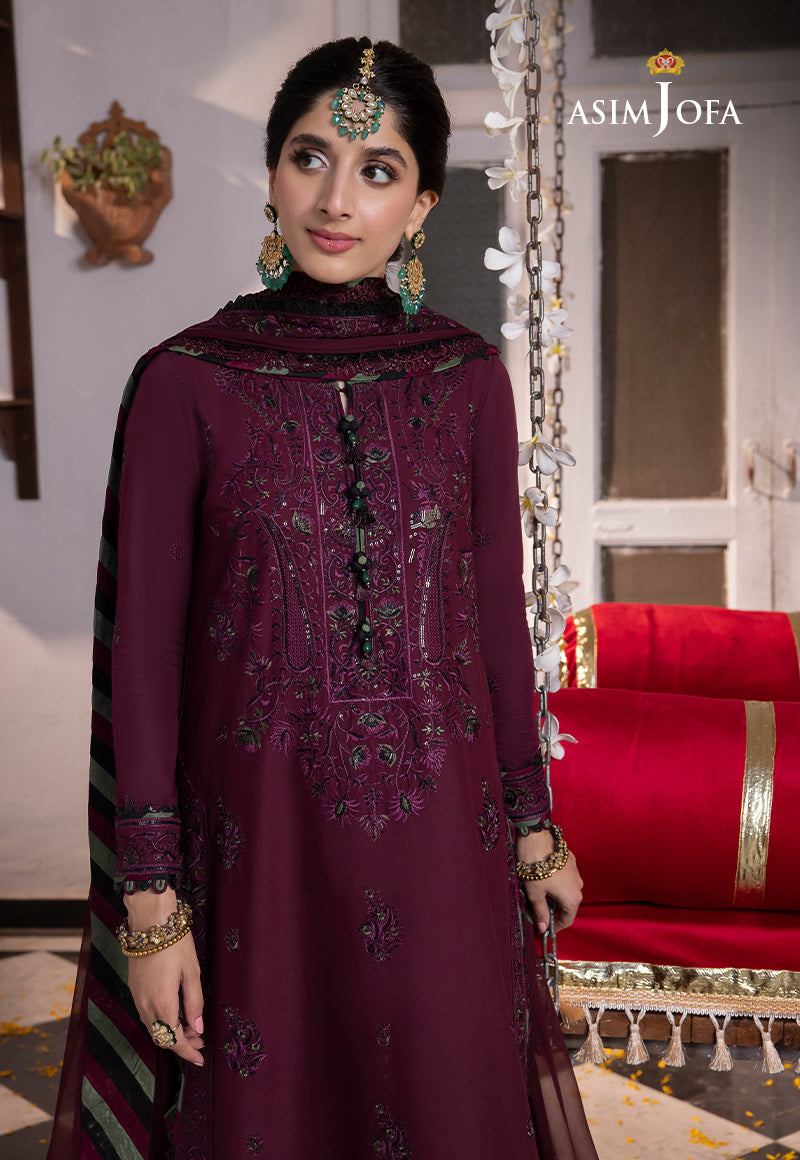 AJAB-05 DESIGNERS EMBROIDERED STITCHED 3 PCS