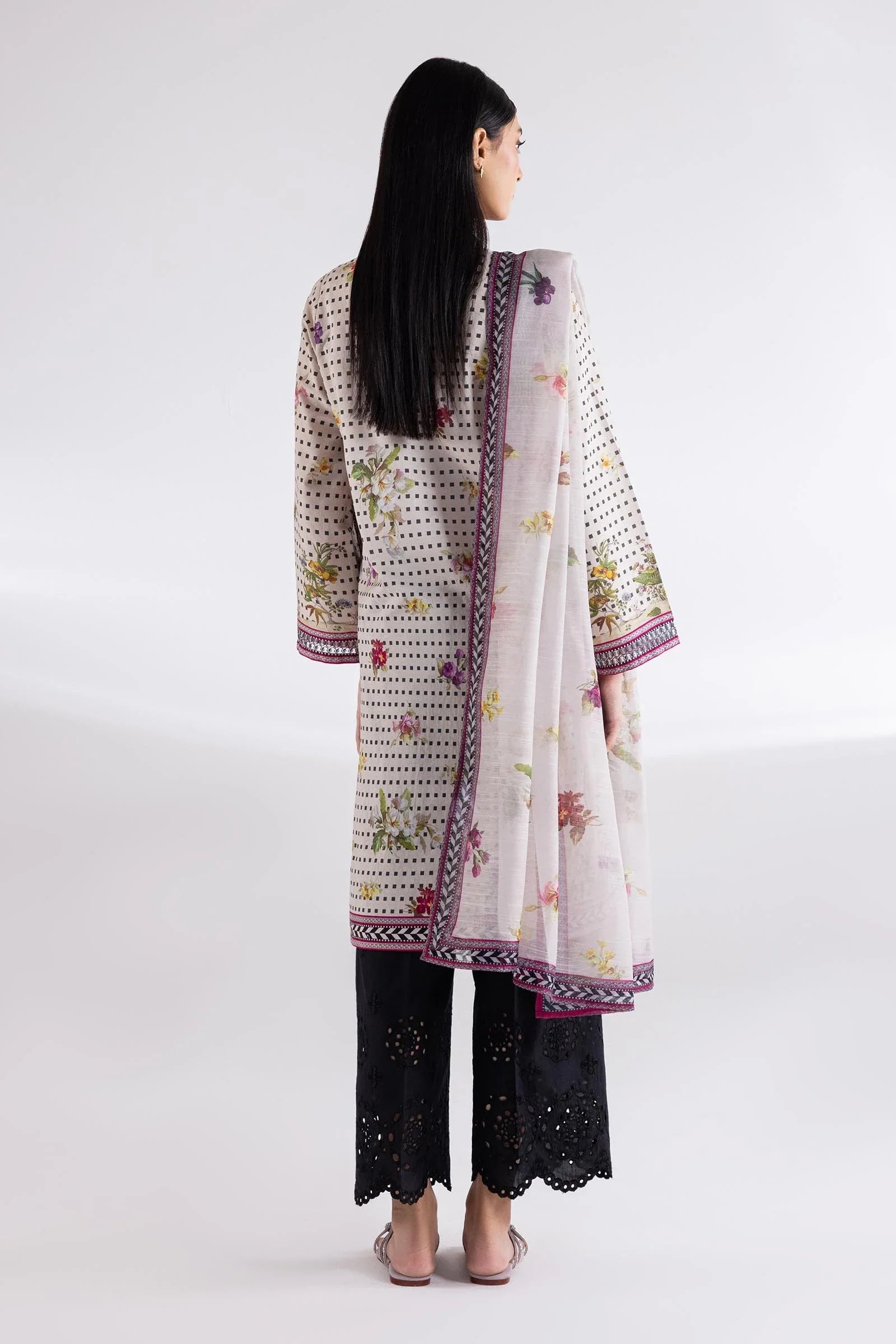 Stitched Mahay Lawn Shirt + Dupatta