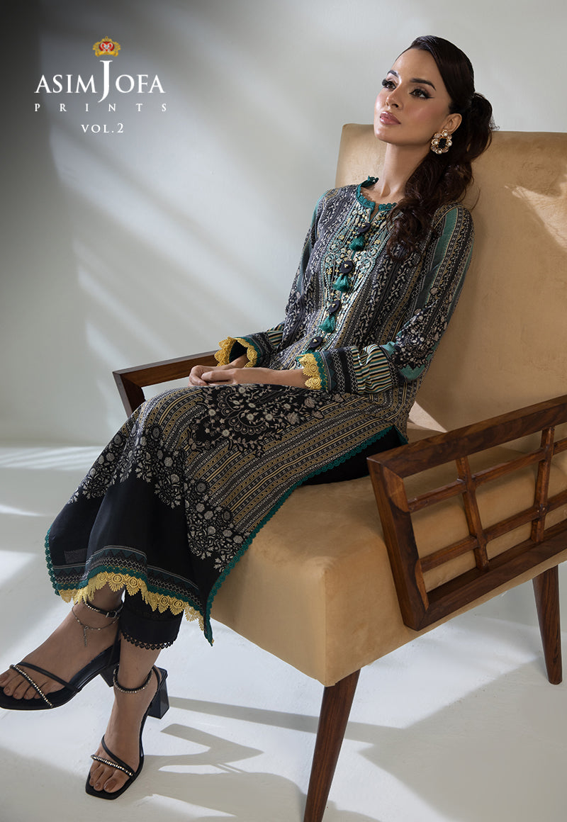 Ajbp-54 Embroidered Lawn 2-Pcs