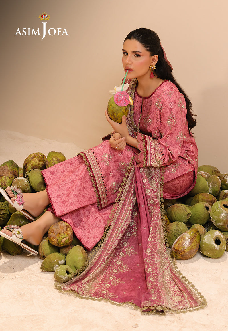 AJUBUD-28 Printed Lawn Stitched 3 PCS