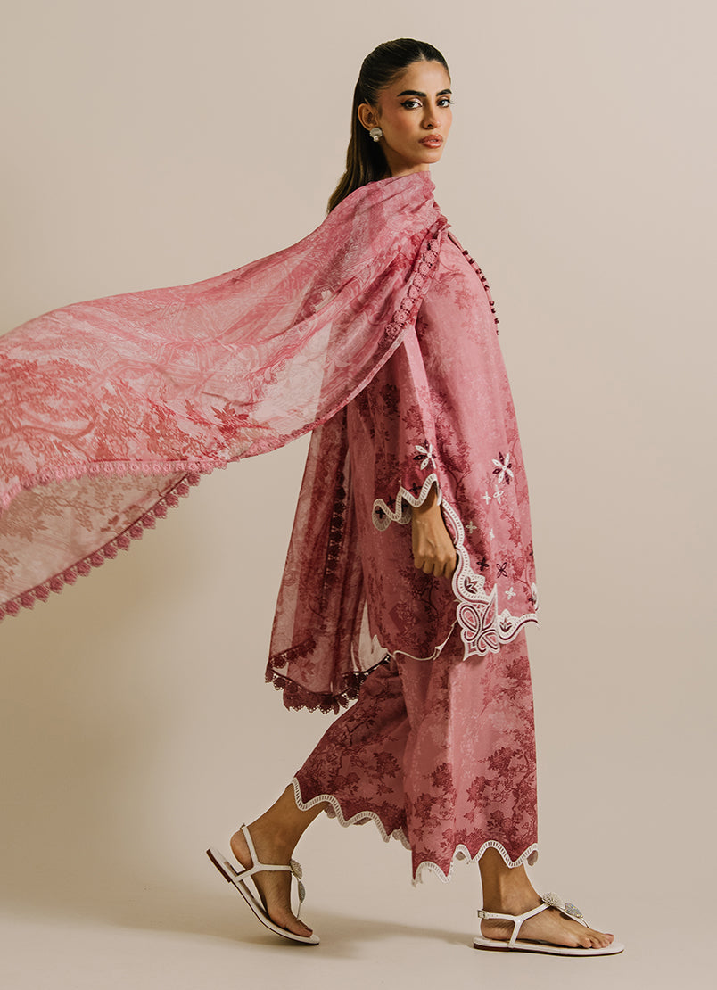 3 PC Printed Embroidered Suit