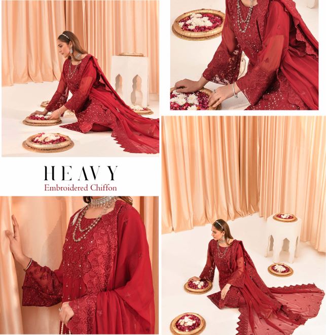 Design 1 - Crimson Red (Unstitched)