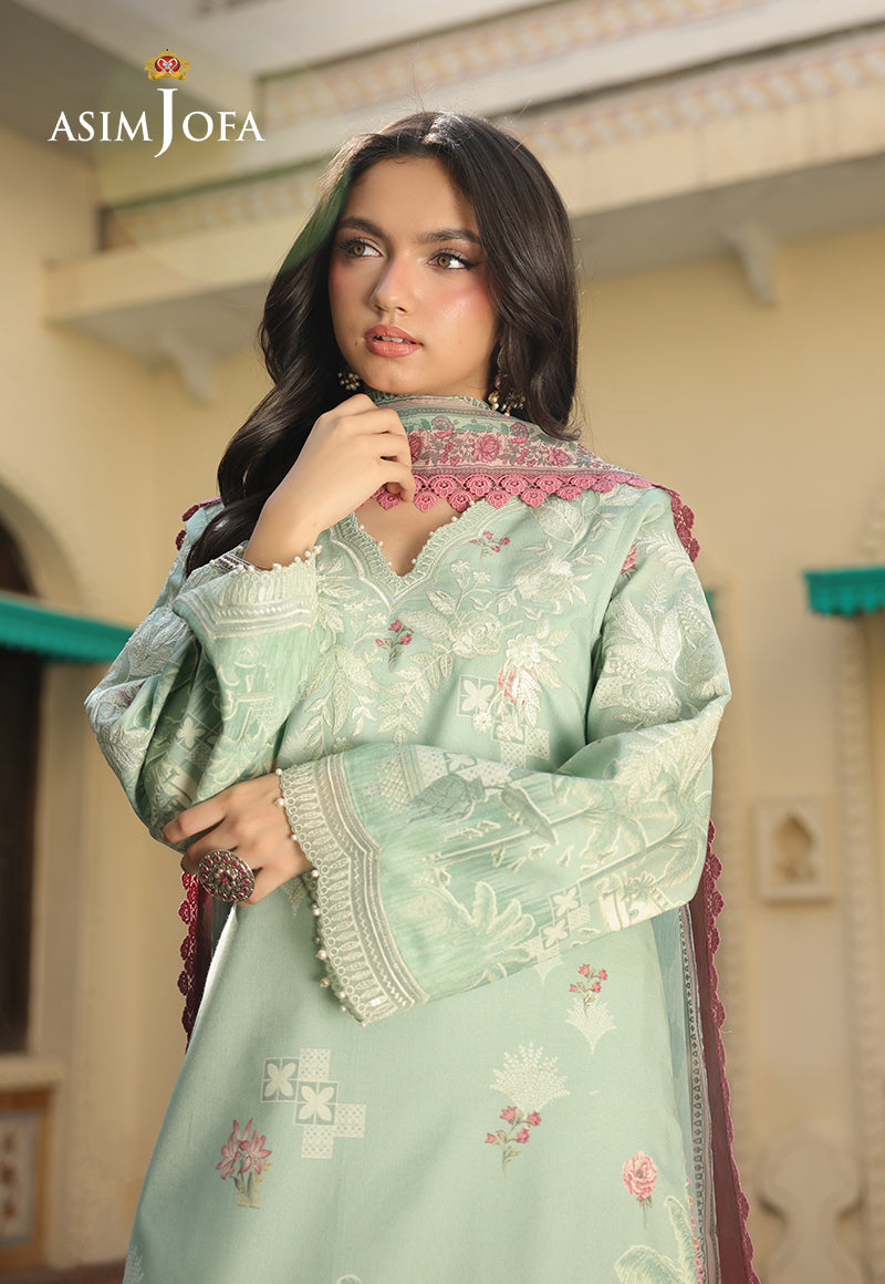 Ajubf-24 Printed Embroidered Lawn 2 Pcs
